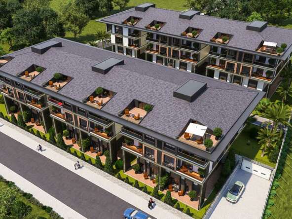 A building with many balconies Description automatically generated